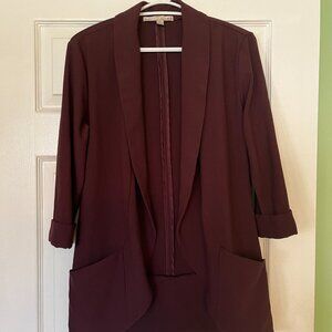 Dynamite maroon blazer with collar and side pockets